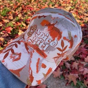 Custom hand painted pumpkin spice girl hat